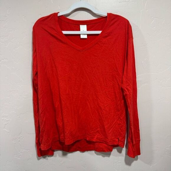 Rachel Parcell Red Orange Long Sleeve Vneck Sleepwear - Picture 1 of 5
